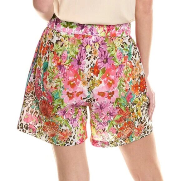 Johnny Was 'Wild Garden' Floral-Print Cotton Bermuda Shorts, Multicolor - Picture 2 of 2
